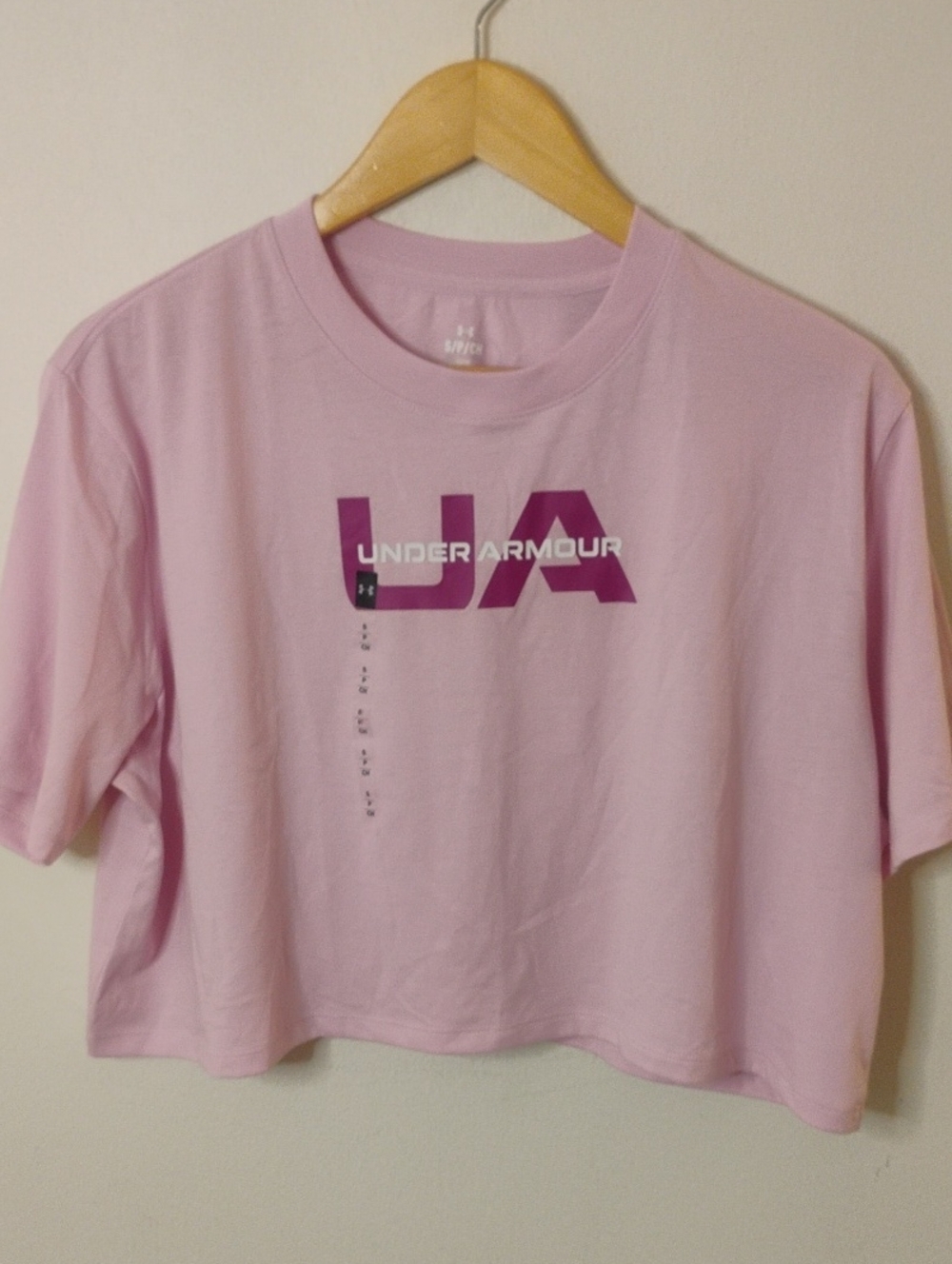 Under Armour Pink Loose Fit Cropped Logo Tee